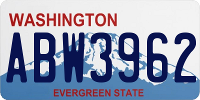 WA license plate ABW3962