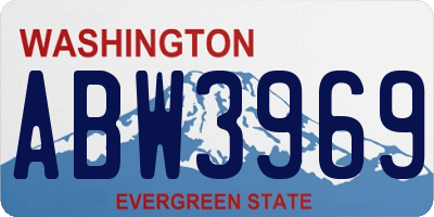 WA license plate ABW3969