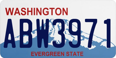 WA license plate ABW3971