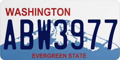 WA license plate ABW3977