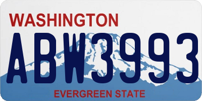 WA license plate ABW3993