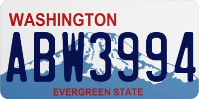 WA license plate ABW3994
