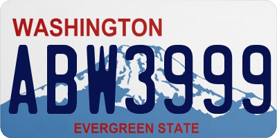 WA license plate ABW3999