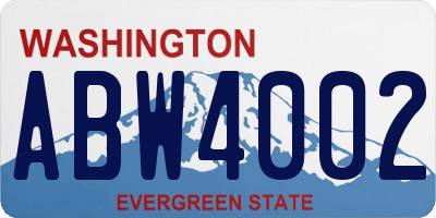 WA license plate ABW4002