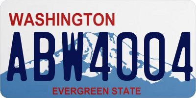 WA license plate ABW4004