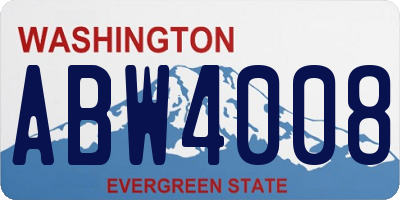 WA license plate ABW4008
