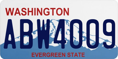 WA license plate ABW4009