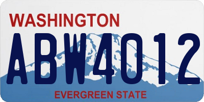 WA license plate ABW4012