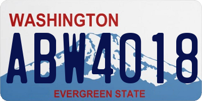 WA license plate ABW4018