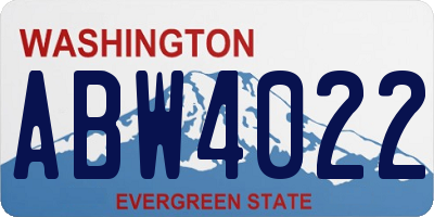 WA license plate ABW4022
