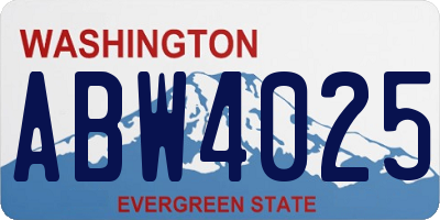 WA license plate ABW4025