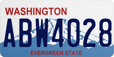WA license plate ABW4028