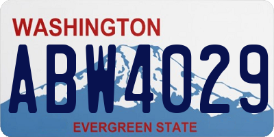 WA license plate ABW4029