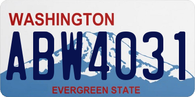 WA license plate ABW4031