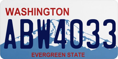 WA license plate ABW4033