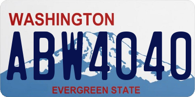WA license plate ABW4040