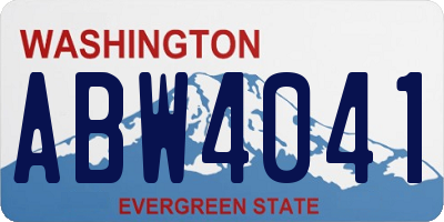 WA license plate ABW4041