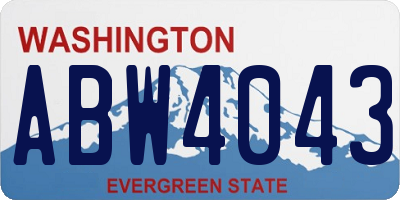 WA license plate ABW4043