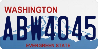WA license plate ABW4045