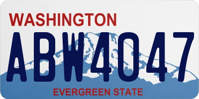 WA license plate ABW4047