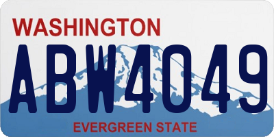 WA license plate ABW4049