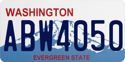 WA license plate ABW4050