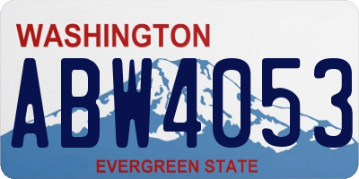 WA license plate ABW4053