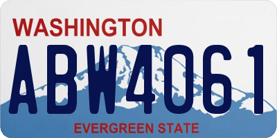 WA license plate ABW4061