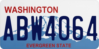 WA license plate ABW4064