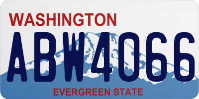 WA license plate ABW4066