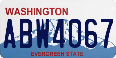 WA license plate ABW4067