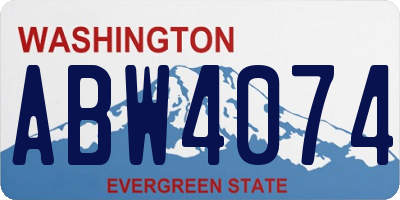 WA license plate ABW4074