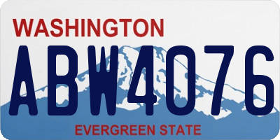 WA license plate ABW4076