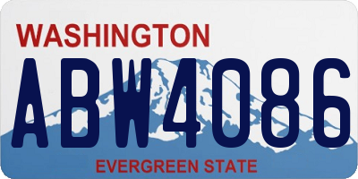 WA license plate ABW4086