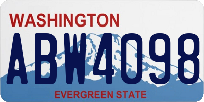WA license plate ABW4098