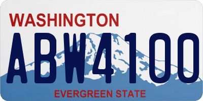 WA license plate ABW4100