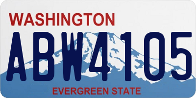 WA license plate ABW4105