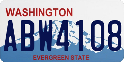 WA license plate ABW4108