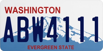 WA license plate ABW4111