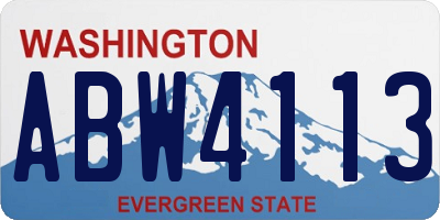 WA license plate ABW4113