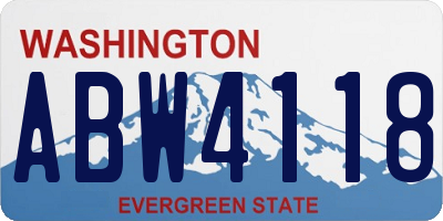 WA license plate ABW4118