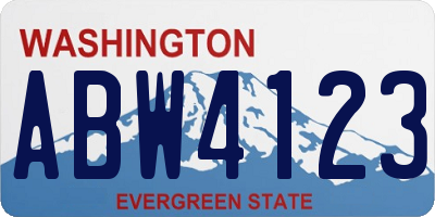 WA license plate ABW4123