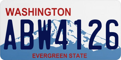 WA license plate ABW4126