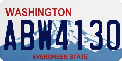 WA license plate ABW4130