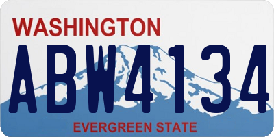 WA license plate ABW4134