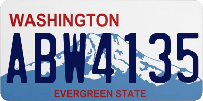 WA license plate ABW4135