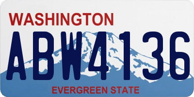WA license plate ABW4136