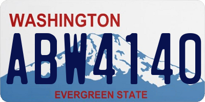 WA license plate ABW4140
