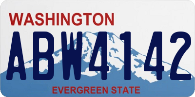 WA license plate ABW4142