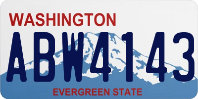WA license plate ABW4143